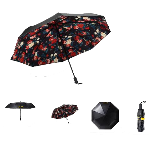 Good Quality Black Metal UV Protection Sun Folding Type Pocket Size Umbrella