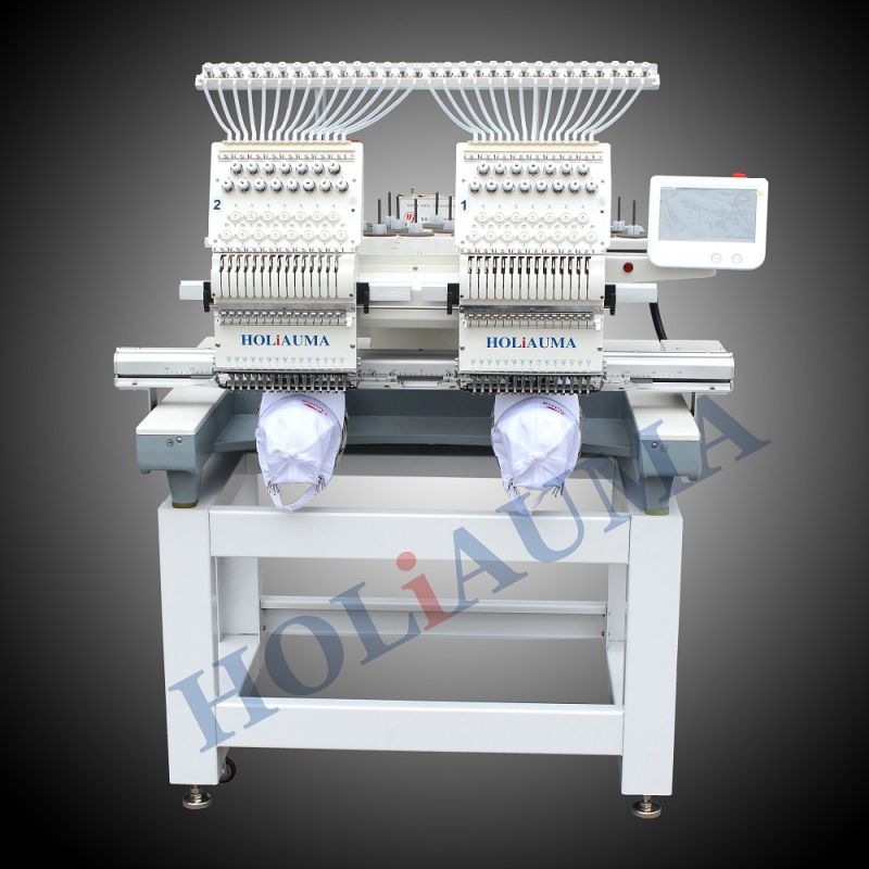 2 Heads Flat+Cap+Finished Garments China Embroidery Machine