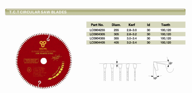 Tct Circular Saw Blade for Plastic and Aluminum