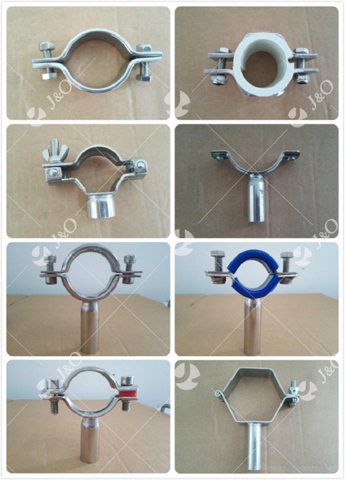 Stainless Steel Sanitary Pipe Holder with Base