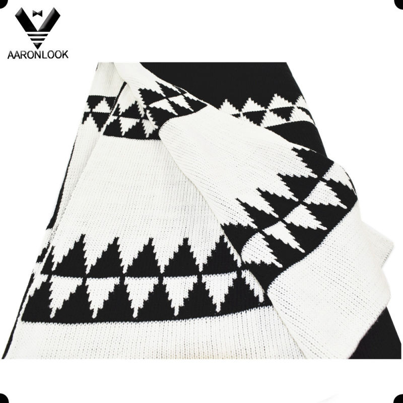 2016 Fashion 100% Acrylic Geometry Jacquard Blanket for Winter