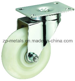 Medium Sized White PP Swivel Caster Wheel