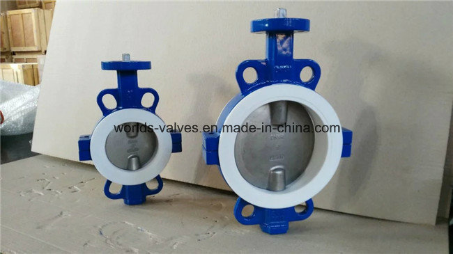 Dn150 Cast Iron Body Wafer Butterfly Valve with Seat in PTFE