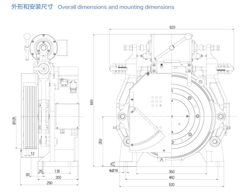 High Torque Elevator Gearless Traction Machine (WWTY 6)