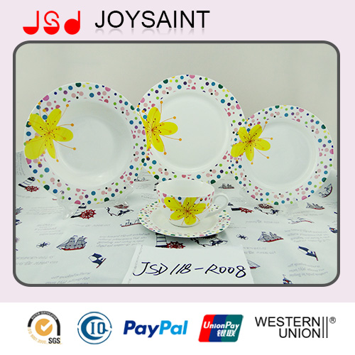 Hot Selling White Porcelain with Simple Decal Salad Plate