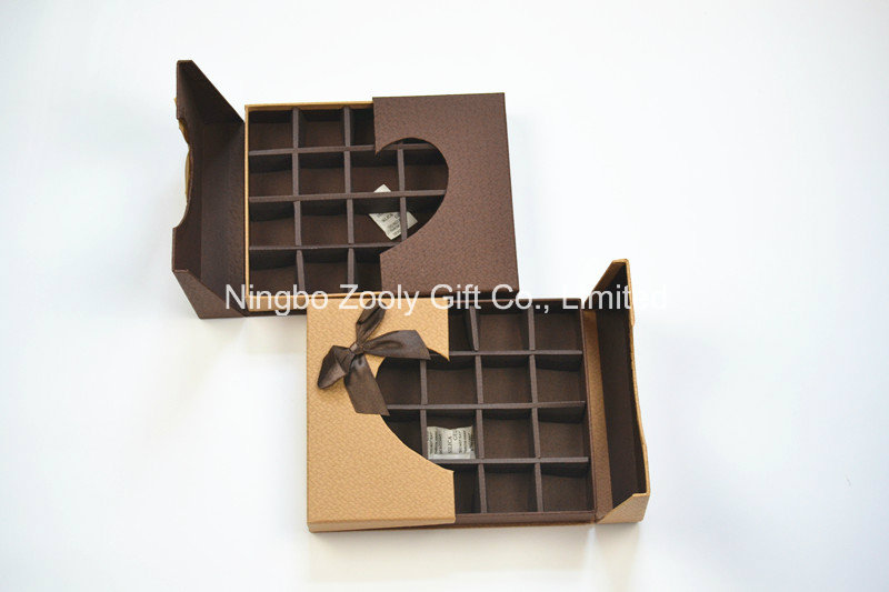 Customized Paper Chocolate Box with Insert and Clear Heart Shaped Window / Chocolate Gift Boxes