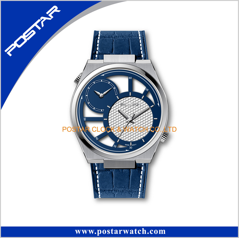 OEM Custom Stainless Steel Watch Double Dial Quartz Wrist Watch