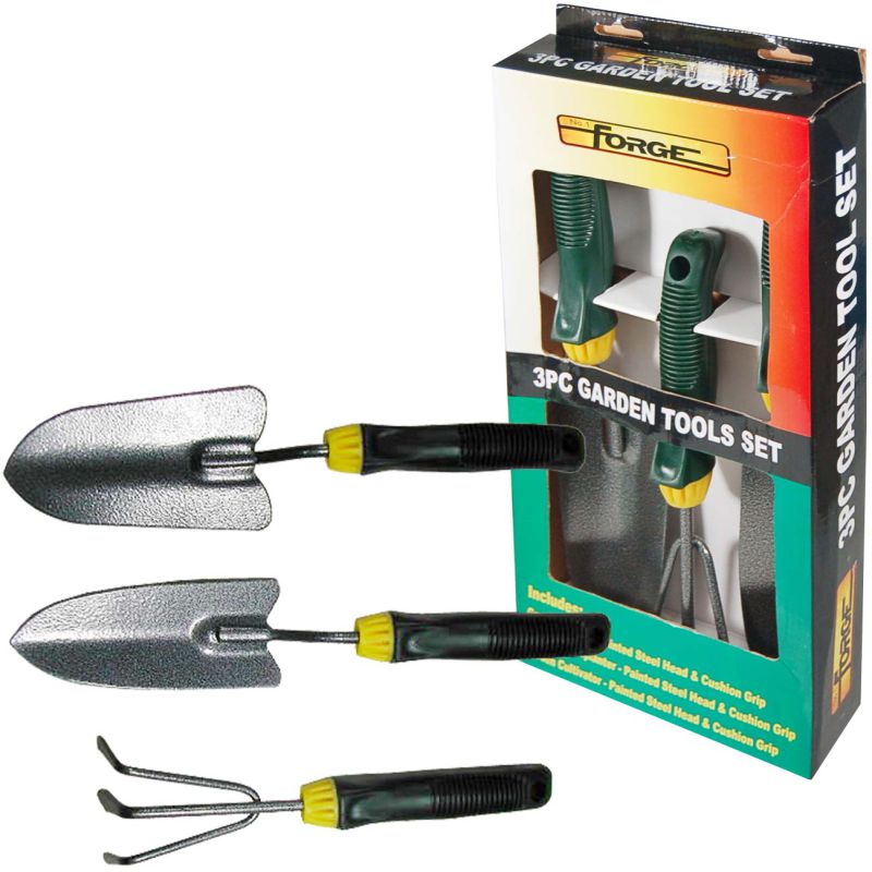 3PCS Garden Tools Set Garden Hand Shovel, Spade, Rake, Trowel