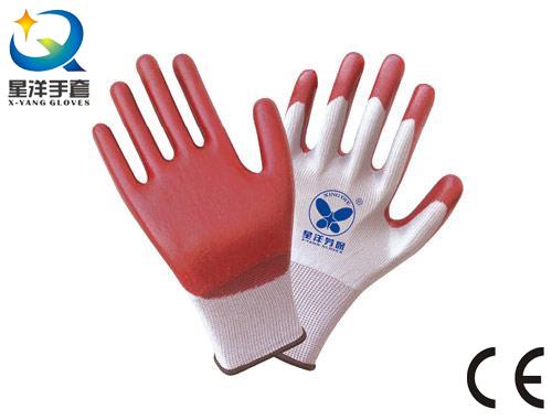 13G Polyester with Nitrile Coated, Safety Work Gloves (N6022)