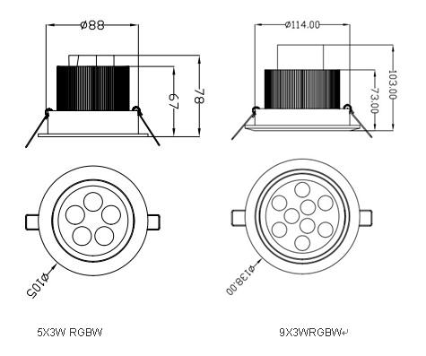 1*3W RGB COB LED Ceiling Lamp/Ceiling Downlight (CE RoHS)