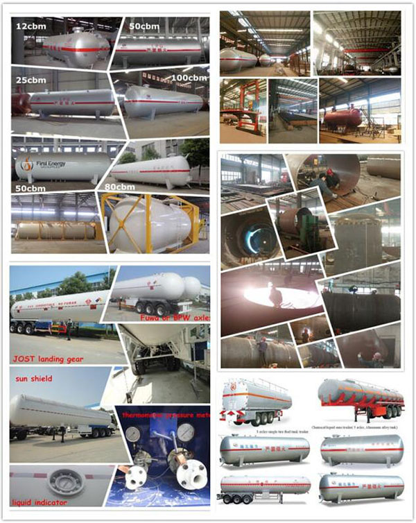 China Manufacture New 3 Axle 50cbm 56cbm LPG Tank Trailer for Sale