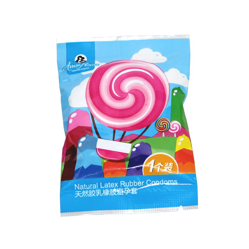 Lollipop Cute Packaging Romantic Thread Ultra Thin Condones Sex Products for Men Condom