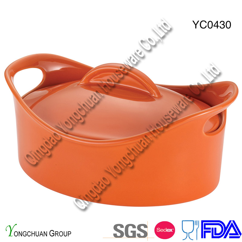 Ceramic Non-Stick Casserole with Lid for Wholesale