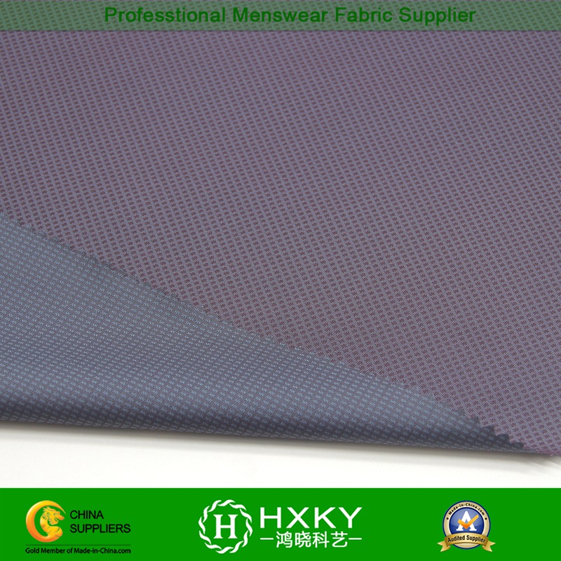 Phantom Checks Dobby Polyester Fabric with Cation Fiber for Jacket