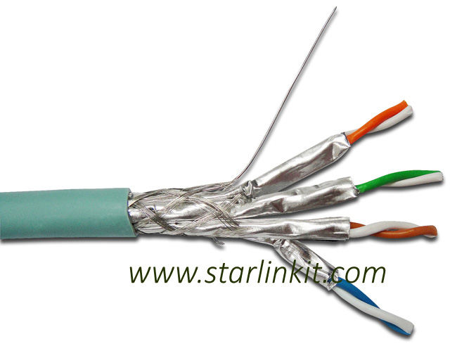 Data Center 10g 600MHz CAT6A Shielded STP LAN Cable Gray