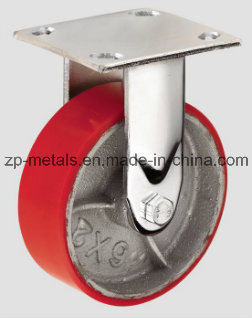 4inch Heavy-Duty Iron PU Fixed Caster Wheel