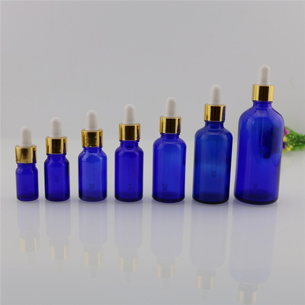 5ml, 10ml, 20ml, 30ml, 50ml, 100ml Blue Color Liquid Flavor Glass Essential Oil Bottle (klc-1)