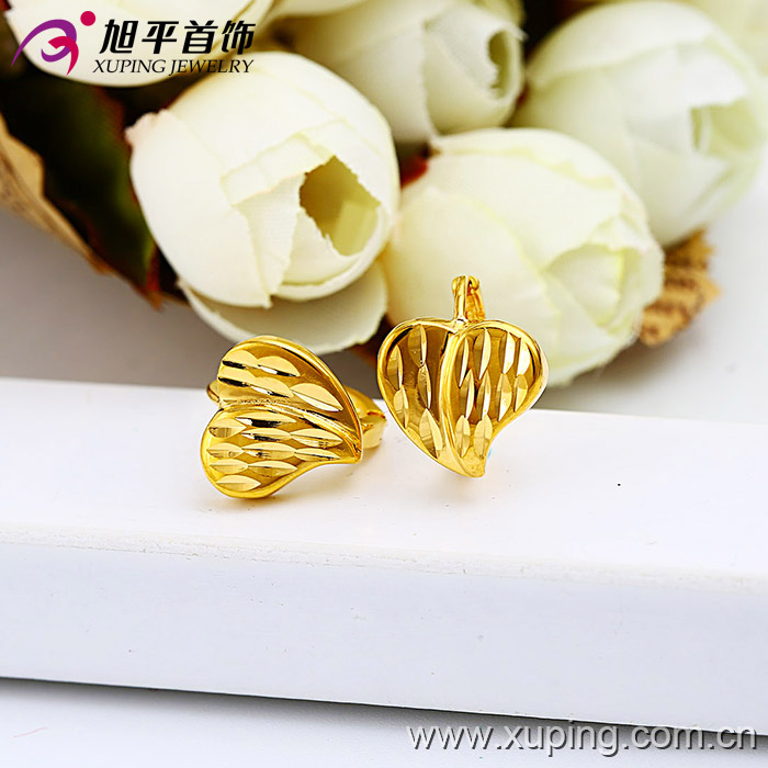 Promotion Wholesale Fashion Simple 24k Gold-Plated Heart Imitation Jewelry Hoop Earring - 28509