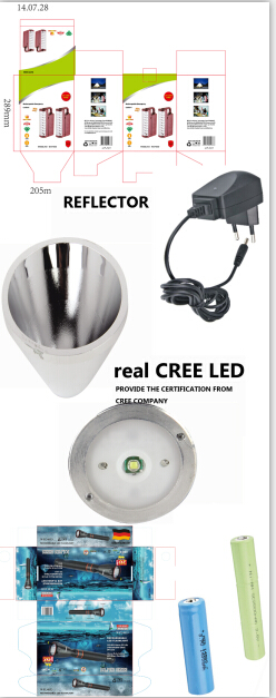 3W CREE LED Flashlight Rechargeable Gfl3864