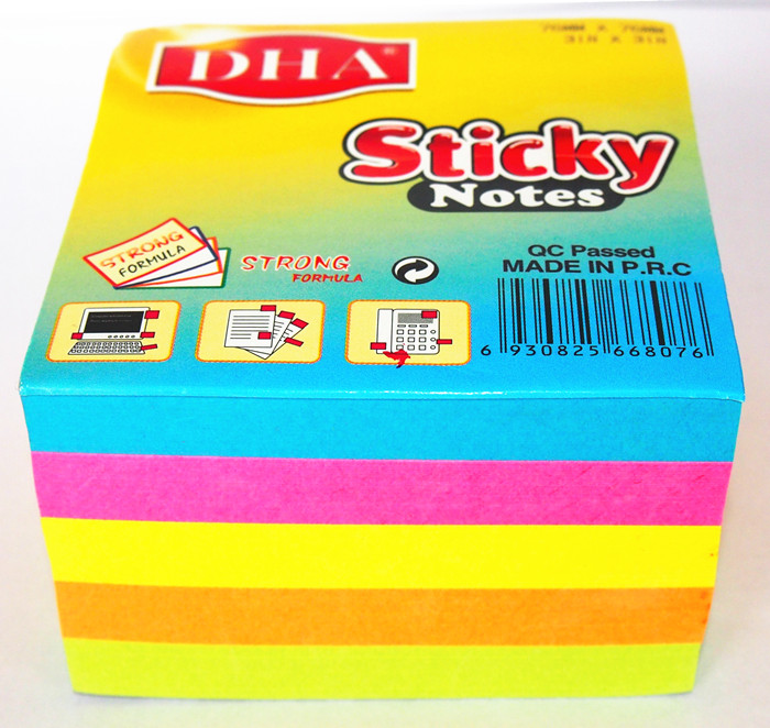 High Quality 500sheets Neon Paper Cube Sticky Notes for Home and Office Dh-900