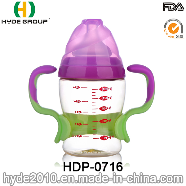 Customized 180ml PPSU Baby Feeding Bottle, Wholesale Plastic Child Drink Mike Bottle (HDP-0716)