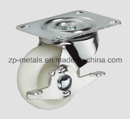 Light-Duty White PP Swivel with Brake Caster Wheel