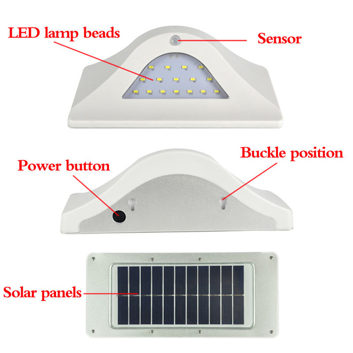 5.5V 16 LED White Light Outdoor Solar Motion Sensor Light for Yard / Garden / Home / Driveway / Stairs