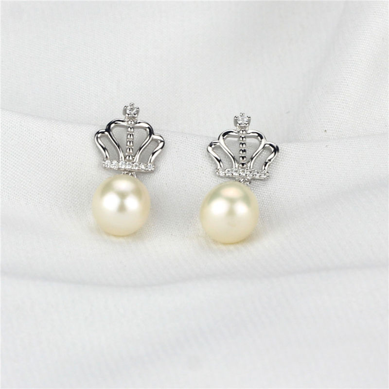 New Arrival Pearl Earrings 8-9mm AAA Drop Fashion White Pearl Earring Jewelry