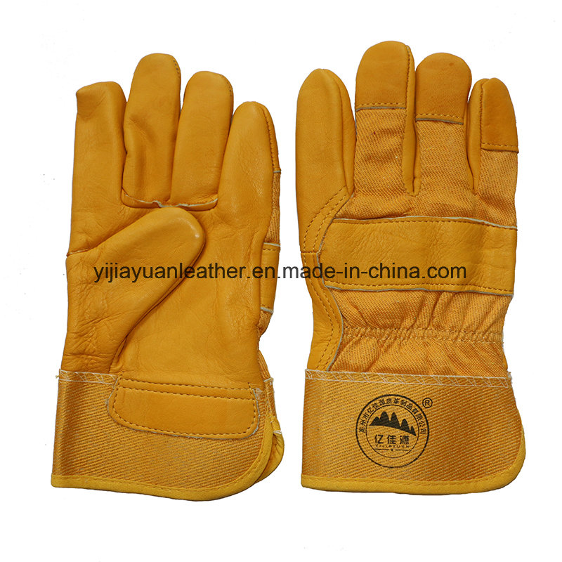 Cow Skin Industrial Safety Winter Driver Gloves Warm Labor Working Gloves