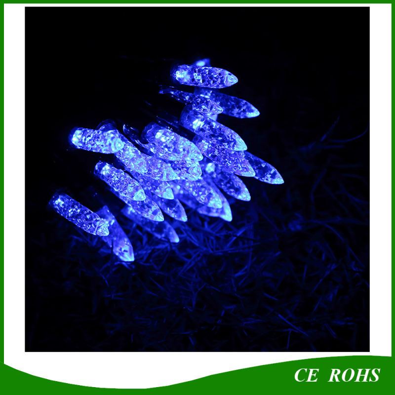 50 LED Blue Icicle Light Strawberry Shape Solar String Light