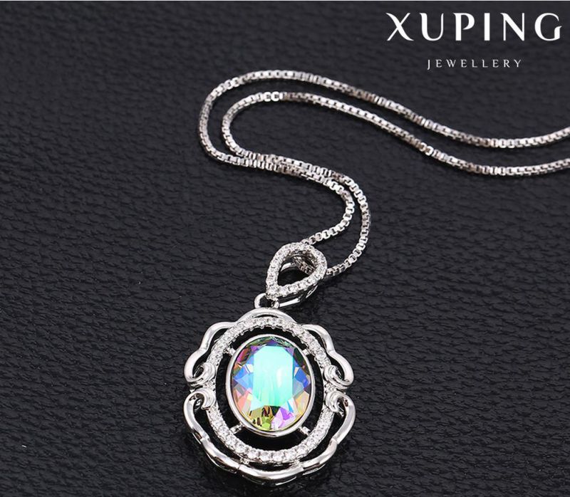 43090 Fashion Luxury Round Crystals From Swarovski Rhodium Imitation Jewelry Pendant Necklace