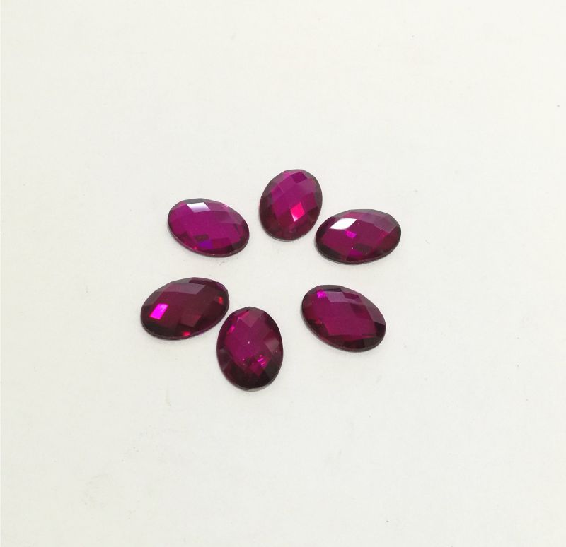 Oval Flat Back Glass Beads with Holes