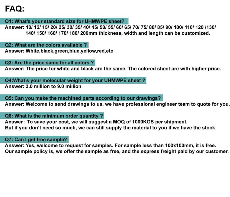 PE1000 Sheet with 3.0million to 9.0million Molecular Weight