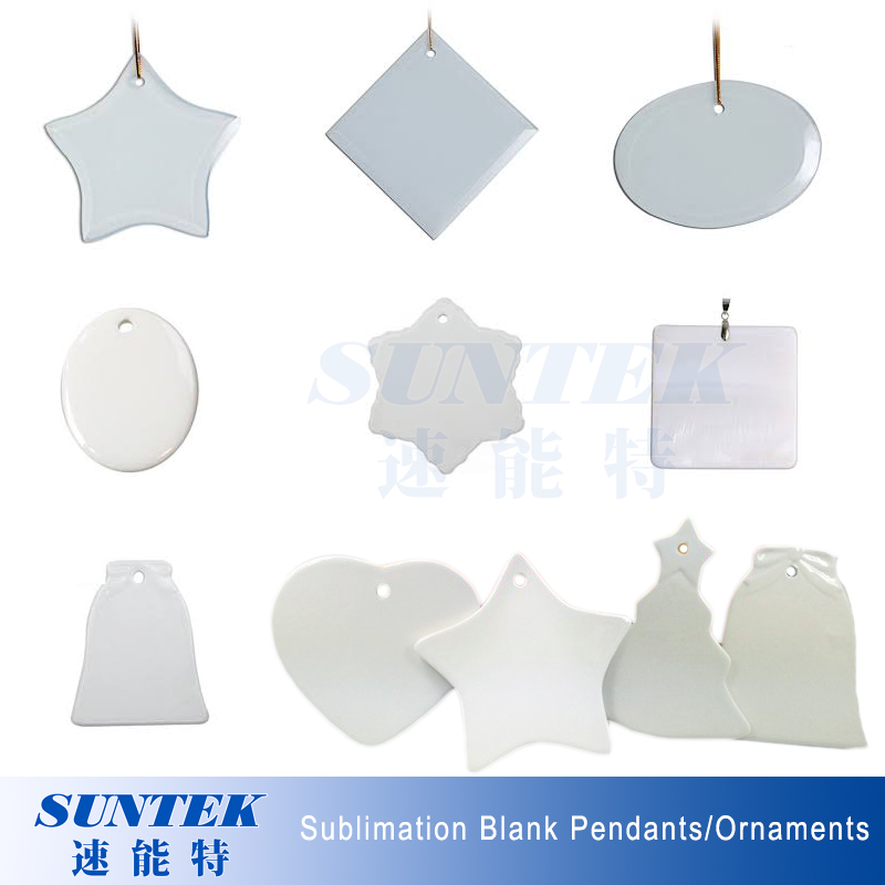 Wholesale DIY Sublimation Blank Ceramics Christmas Ornaments Pendants