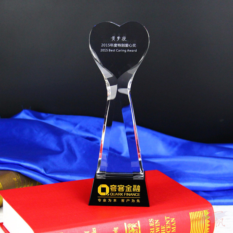 Hot Sale Heart Shape Crystal Trophy&Award