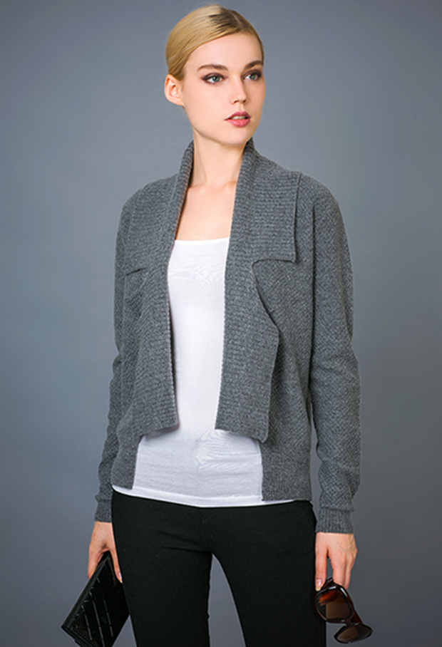 Lady's Fashion Cashmere Blend Cardigan 17brpv016