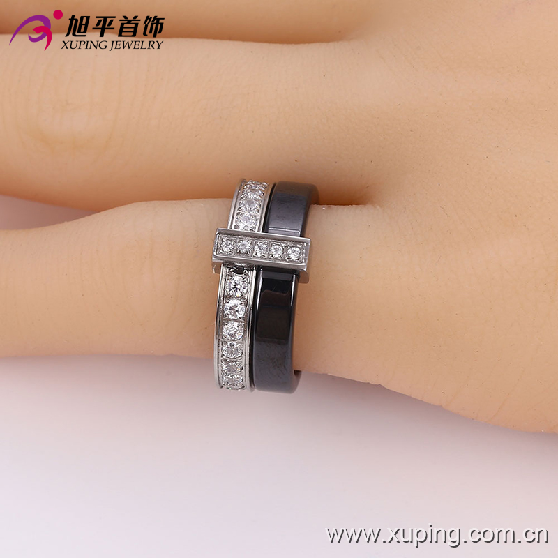 New Fashion Stainless Steel Jewelry Ceramic Round Finger Ring for Women -13740