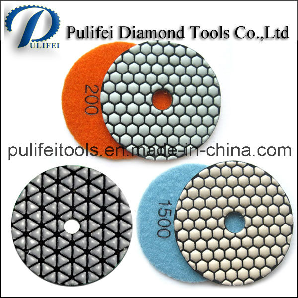 3 Inch Resin Hook flexible Diamond Polishing Honeycomb Dry Pad