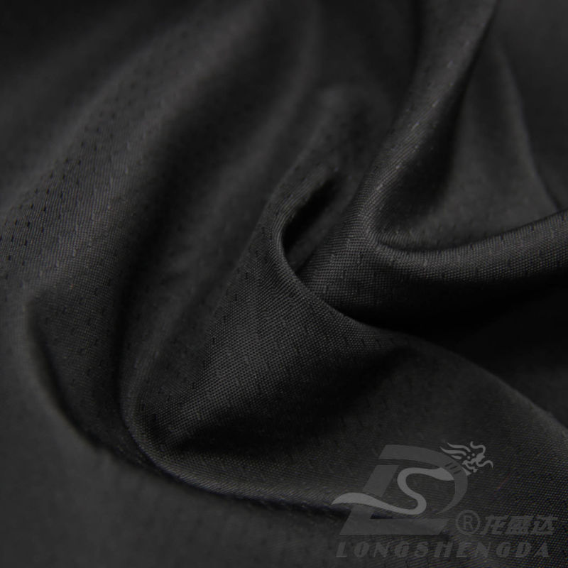 Water & Wind-Resistant Anti-Static Sportswear Woven Peach Skin 100% Dotted Jacquard Polyester Fabric (E084FD)