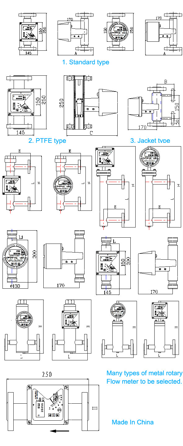 Mechanical / Electrical Variable Area Water Flow Meter Rotameter (LZ50-R1M1ESEXK1AIR)