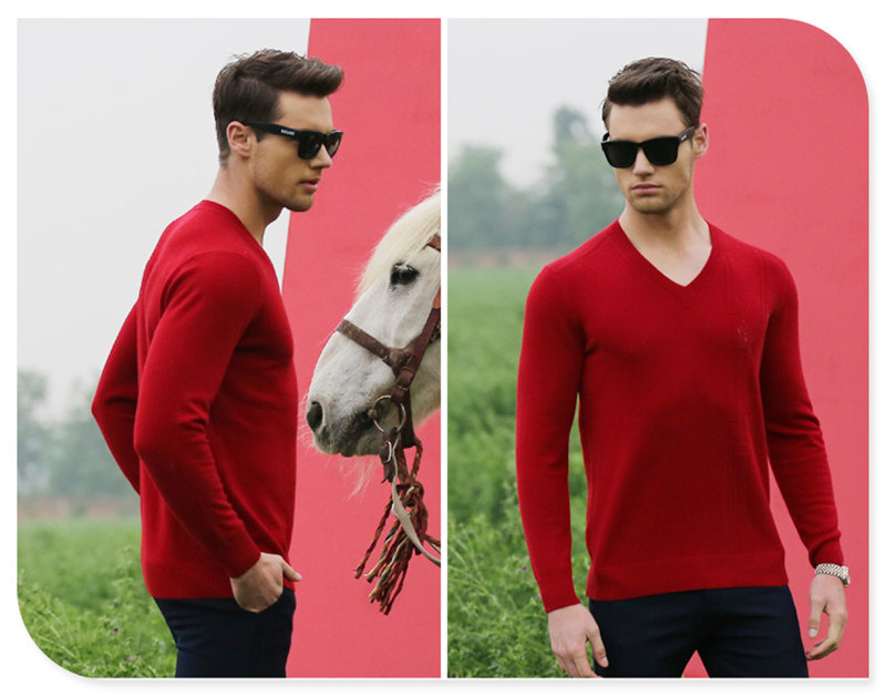 High Quality Wholesale Knit Wear Men's V-Neck Cashmere Sweater