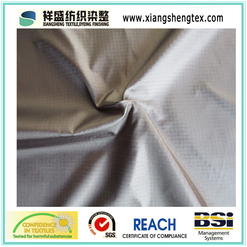 20d/30d Semi-Dull Polyester Taffeta Rib-Stop of 400t