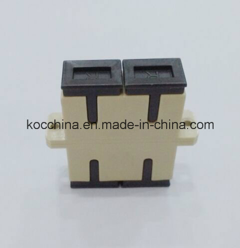 Sc Sm Dx Fiber Optic Duplex Adaptor with Beige Color Koc