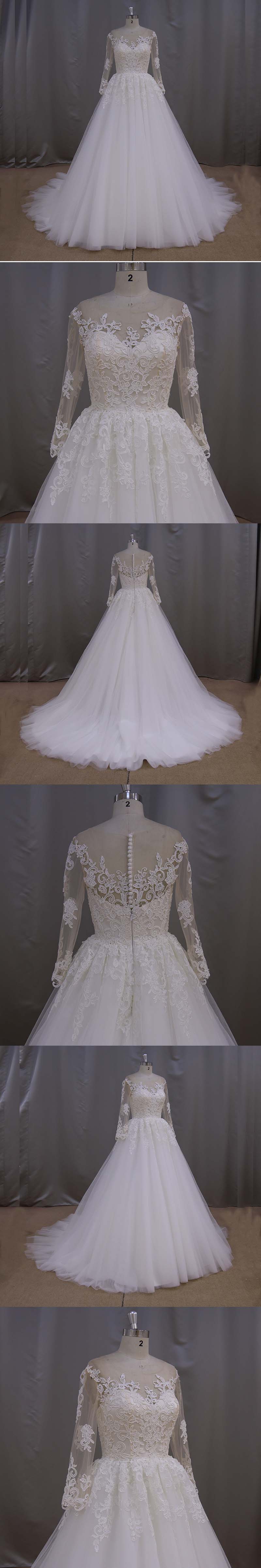 Dreamy Princess Long Sleeve Lace Wedding Dress