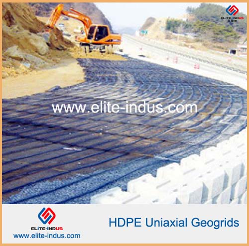 PP HDPE Pet Fiberglass Glassfiber Uniaxial Geogrids