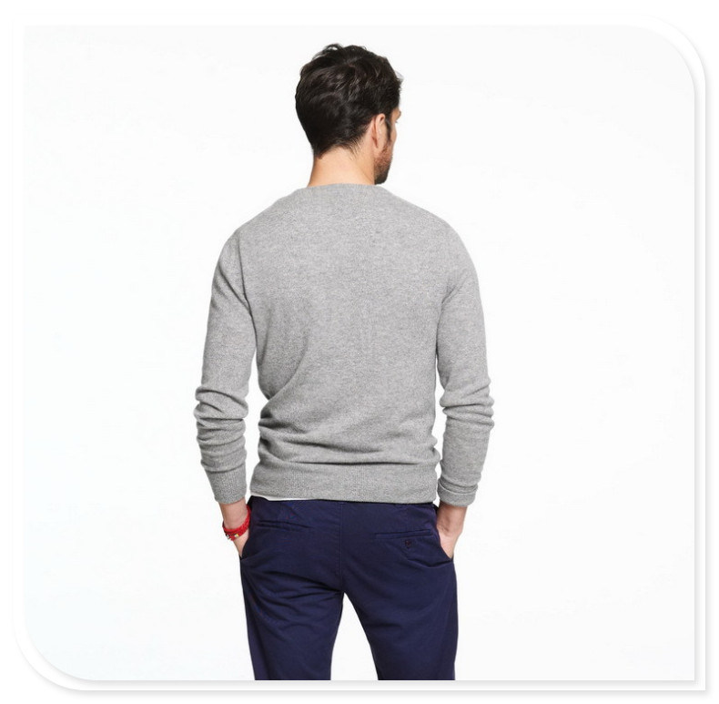 Men's Cashmere Sweater Long-Sleeved Round Collar Pure Cashmere Knitting Sweater