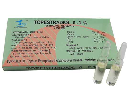 Veterinary Drugs of Estradiol Benzoate Injection(4mg/2ml)