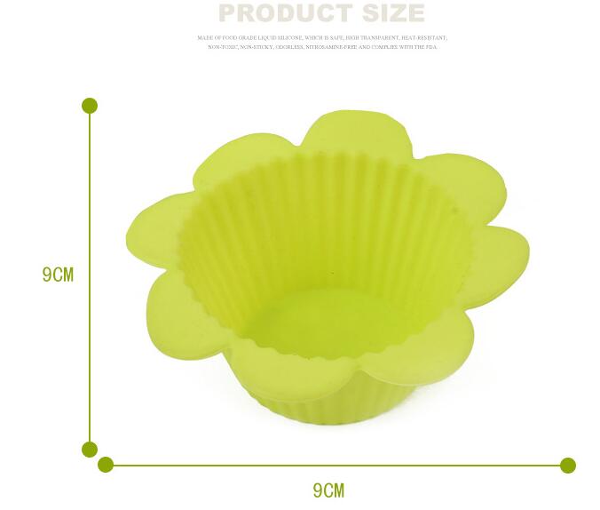 Yellow Flower Shape Horse Fern Cup Silicone Cake Mold