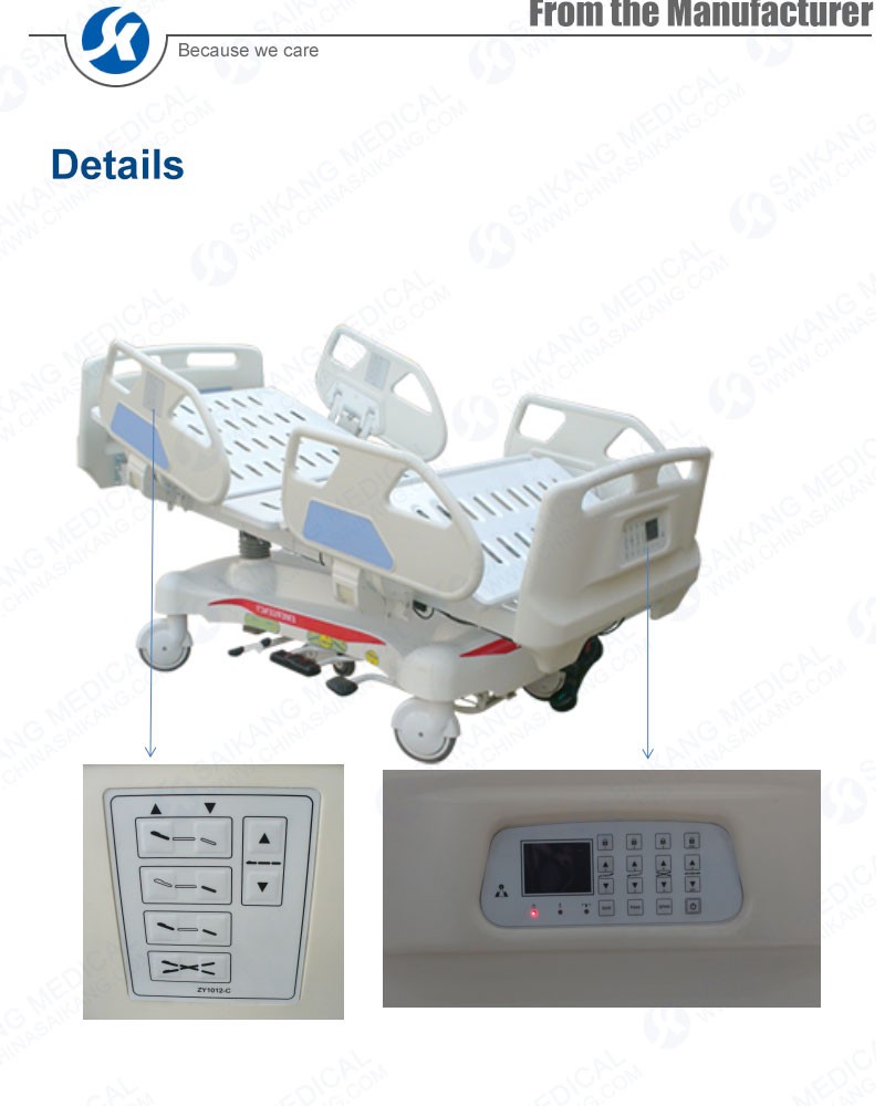 ICU Electric Hydraulic Hospital Bed (CE/FDA)