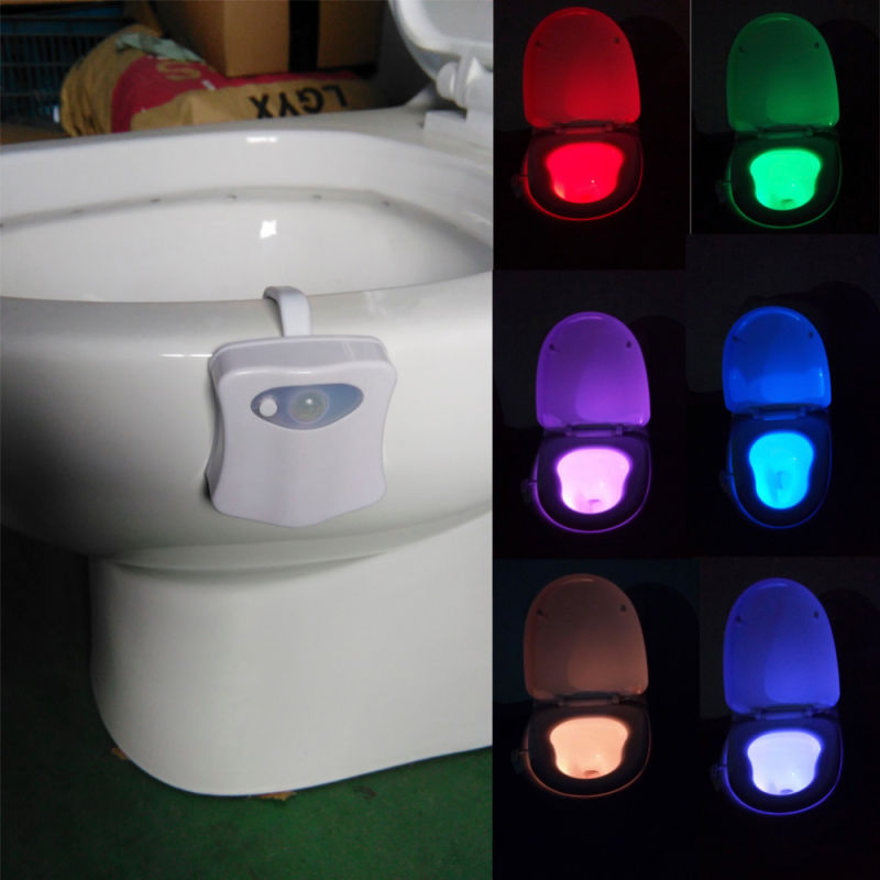 Shine Peak 2016 New Safe Reliable LED Toilet Light Lamp 8 Colours Sensor Lights